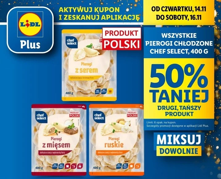 Pierogi Chef Select 50% taniej w Lidlu 