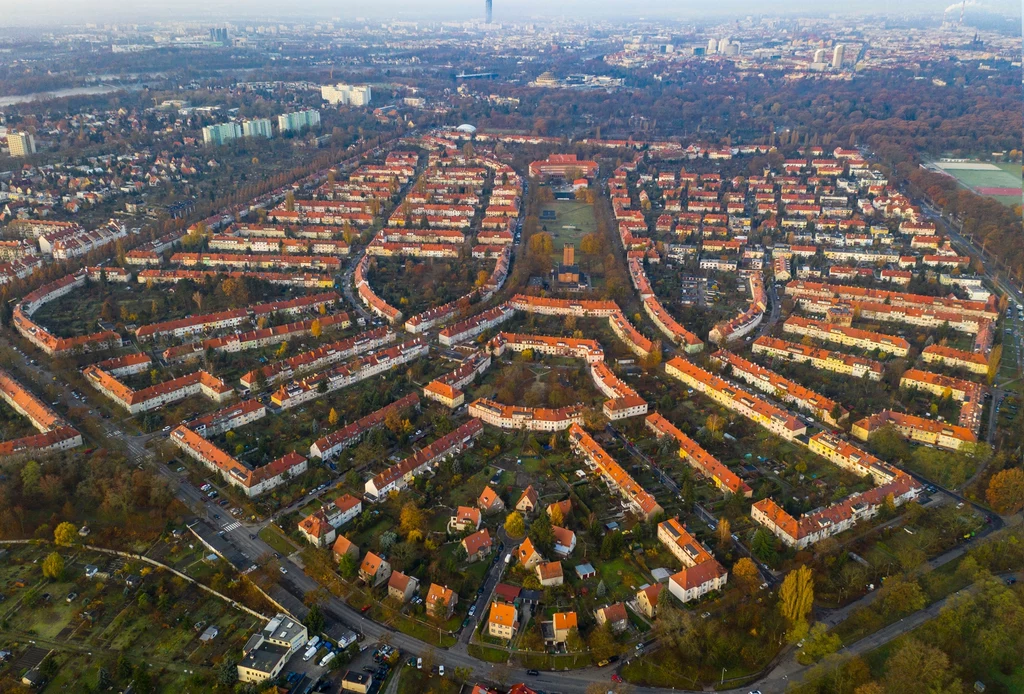 Osiedle Sępolno widziane z lotu ptaka przypomina sylwetkę orła