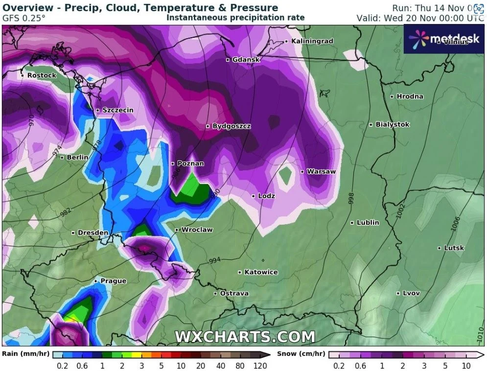 W połowie przyszłego tygodnia deszcz ze śniegiem i śnieg mogą wystąpić już nie tylko w górach, lecz również na nizinach W połowie przyszłego tygodnia deszcz ze śniegiem i śnieg mogą wystąpić już nie tylko w górach, lecz również na nizinach
