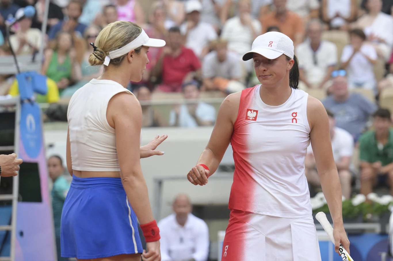 Danielle Collins i Iga Świątek podczas igrzysk w Paryżu