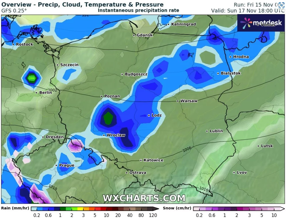 W niedzielę w wielu miejscach spadnie deszcz oraz deszcz ze śniegiem. Na południowym wschodzie miejscami będzie jednak słonecznie