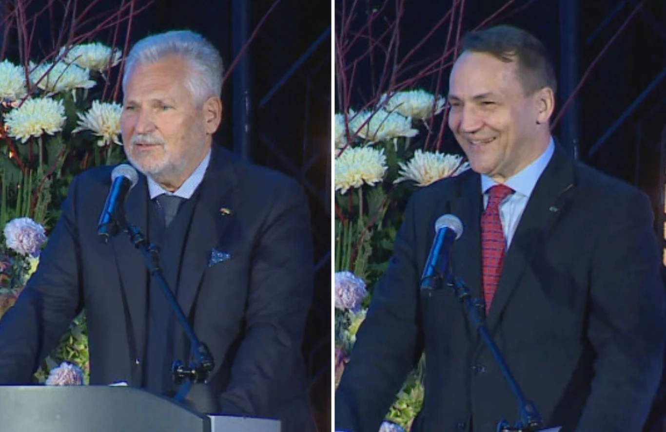 Aleksander Kwaśniewski zażartował z Radosława Sikorskiego Aleksander Kwaśniewski zażartował z Radosława Sikorskiego