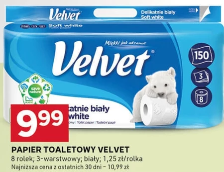 Velvet Papier toaletowy delikatnie biały 8 rolek