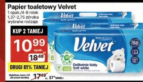 Velvet Papier toaletowy delikatnie biały 8 rolek niska cena