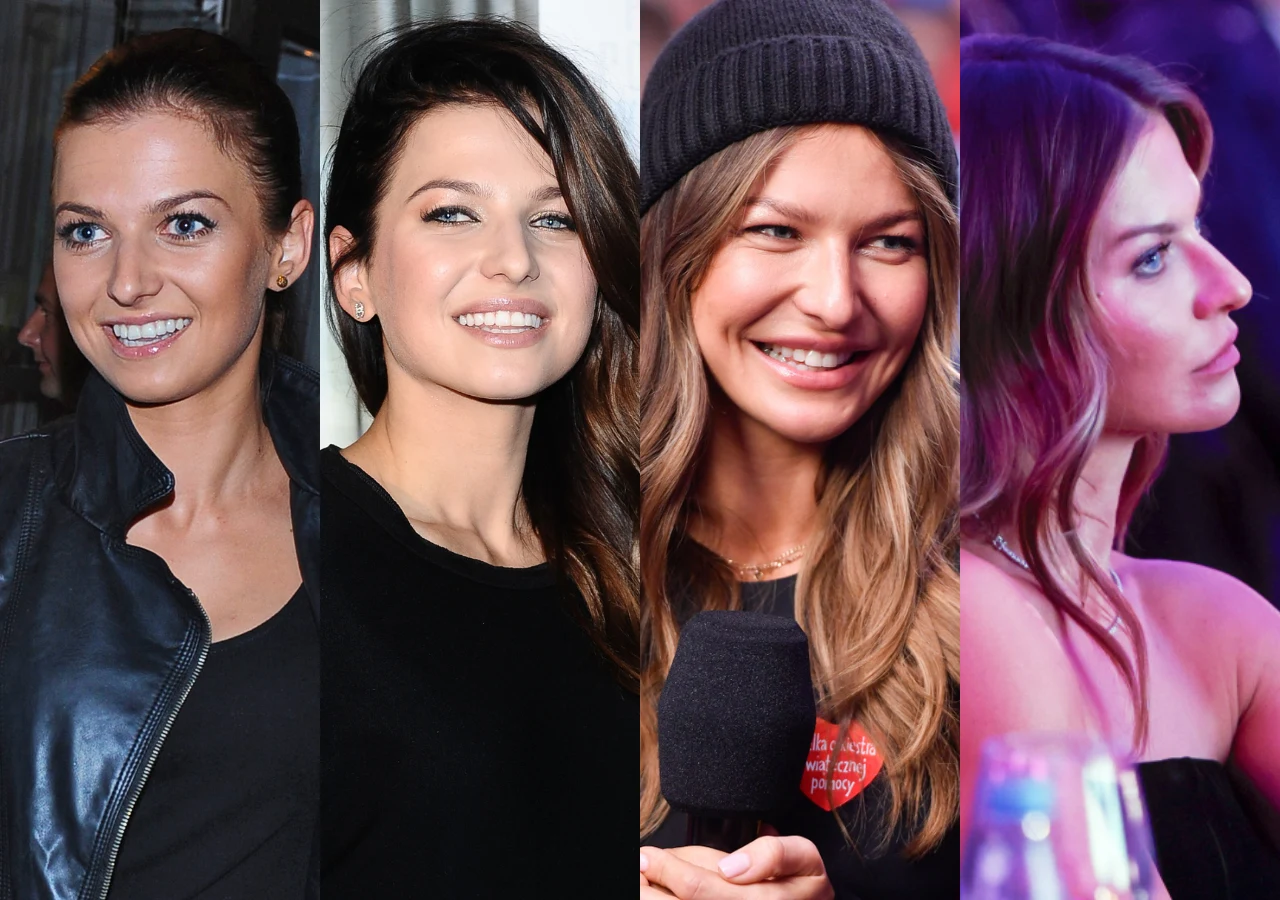 Anna Lewandowska kiedyś i dziś. Zdjęcia od lewej z roku 2012, 2014, stycznia 2024 i listopada 2024