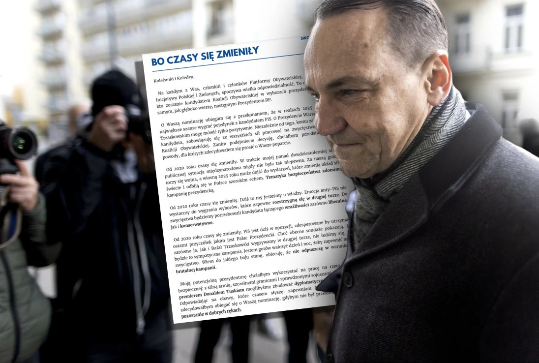 Radosław Sikorski napisał list do działaczy KO Radosław Sikorski napisał list do działaczy KO