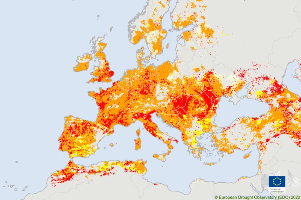 Susza w Europie w 2022 r.