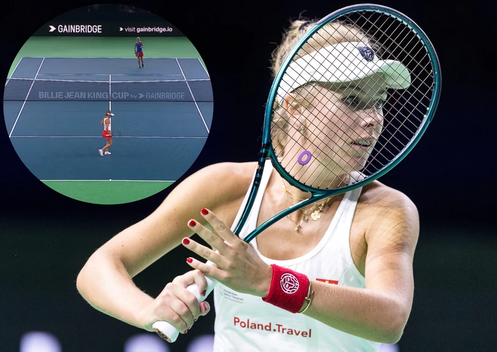 Billie Jean King Cup. Magdalena Fręch w nietuzinkowy sposób zakończyła jedną ze swych wymian z Marie Bouzkovą w meczu Polska - Czechy Billie Jean King Cup. Magdalena Fręch w nietuzinkowy sposób zakończyła jedną ze swych wymian z Marie Bouzkovą w meczu Polska - Czechy