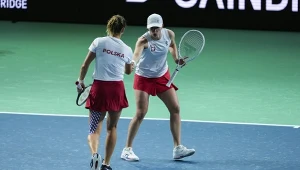 Reprezentacja Polski w finałach Billie Jean King Cup. Na zdjęciu Iga Świątek i Katarzyna Kawa
