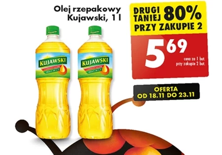 Kujawski Olej rzepakowy z pierwszego tłoczenia 1 l