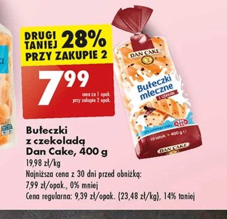 Dan Cake Bułeczki mleczne z czekoladą mleczną 400 g (10 x 40 g)