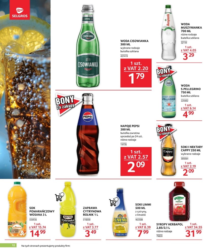 Gazetka: Oferta gastronomiczna Selgros (bez alkoholu)  - strona 12