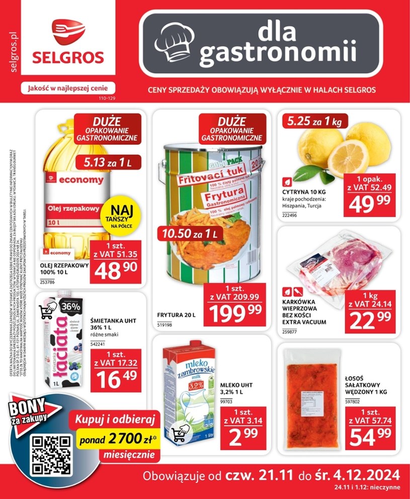 Gazetka: Oferta gastronomiczna Selgros (bez alkoholu)  - strona 1