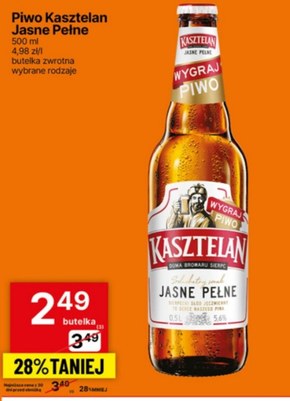 Kasztelan Piwo jasne pełne 500 ml niska cena