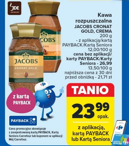 Jacobs Cronat Gold Kawa rozpuszczalna 200 g