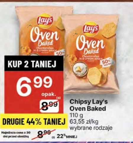 Lay's Oven Baked Pieczone formowane chipsy ziemniaczane o smaku sera cheddar 110 g