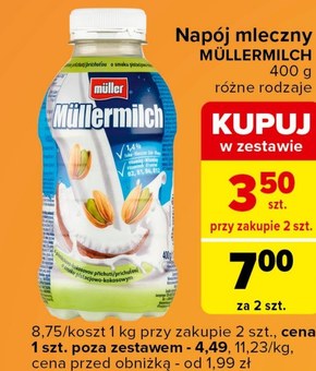 Müller Müllermilch Napój mleczny o smaku pistacjowo-kokosowym 400 g niska cena