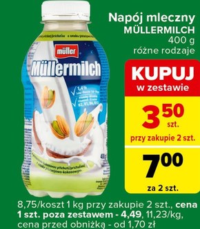 Müller Müllermilch Napój mleczny o smaku pistacjowo-kokosowym 400 g niska cena