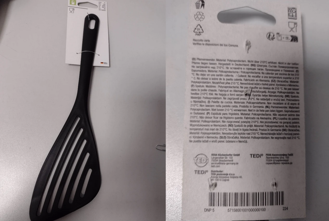 Osoby, które nabyły łopatkę do patelni o kodzie EAN 57158001001000000100 224 – pod żadnym pozorem nie powinny jej używa Osoby, które nabyły łopatkę do patelni o kodzie EAN 57158001001000000100 224 – pod żadnym pozorem nie powinny jej używa