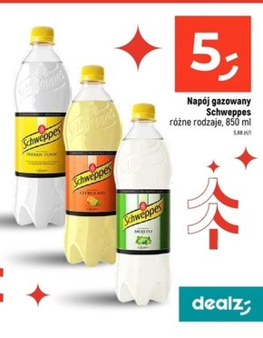 Schweppes Lemon Napój gazowany 0,85 l niska cena