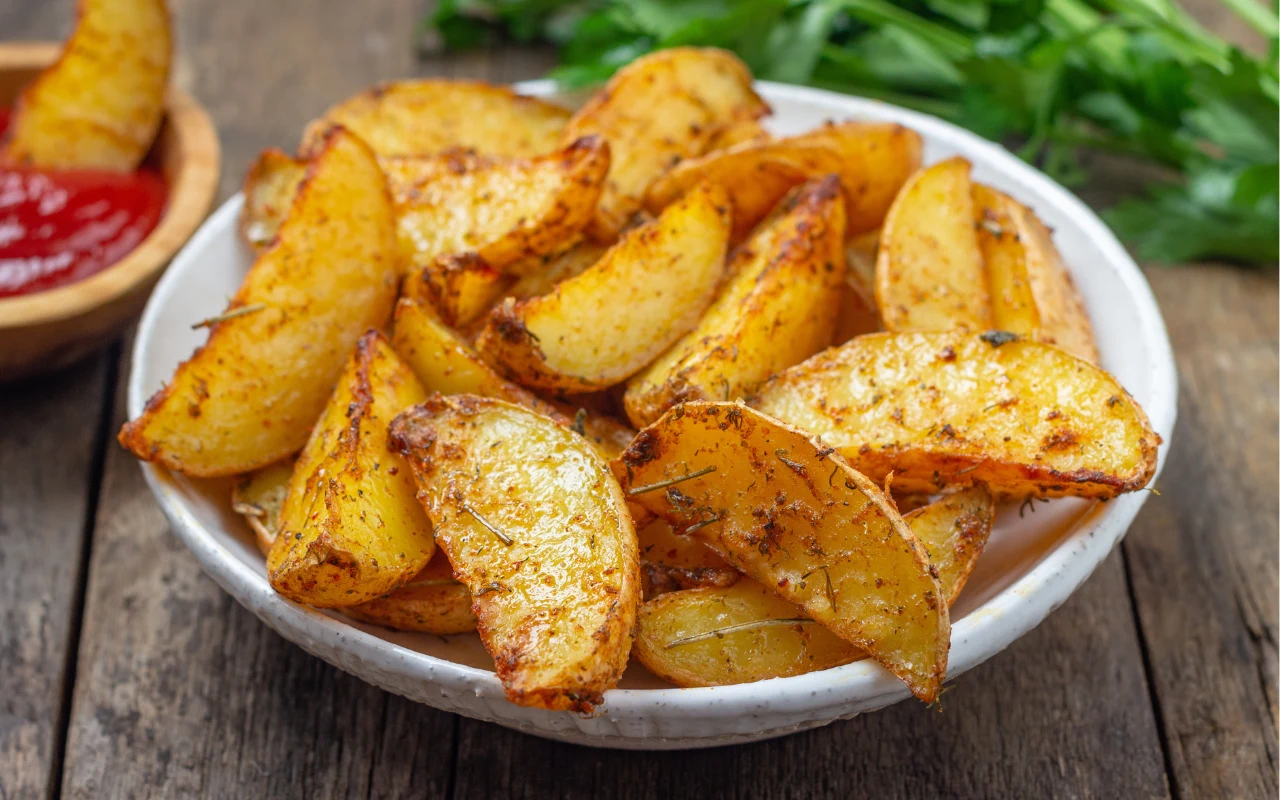 Pieczone ziemniaczki z czosnkiem i oliwą