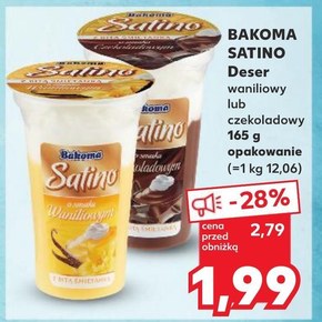 Bakoma Satino Deser o smaku czekoladowym z bitą śmietanką 165 g niska cena