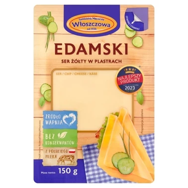 Włoszczowa Ser żółty w plastrach edamski 150 g - 0