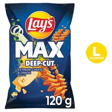 Lay's Max Deep-Cut Chipsy ziemniaczane o smaku sera i cebulki 120 g - 0