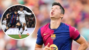 Robert Lewandowski w meczu z Manchesterem United, 16.02.2023 r.