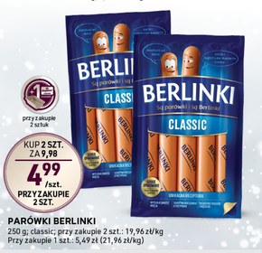 Berlinki Classic Kiełbasa 250 g niska cena