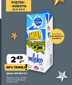 Mu! Mleko UHT 2,0% 1 l niska cena