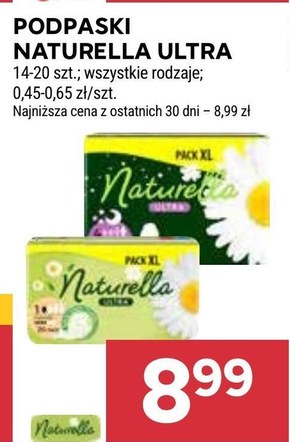 Naturella Ultra Night Rozmiar 4 Podpaski ze skrzydełkami × 7 niska cena