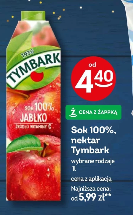 Tymbark Sok 100 % jabłko 1 l