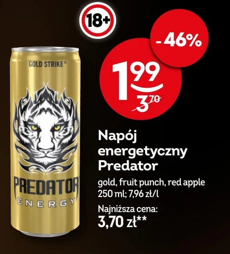 Predator Energy Gold Strike Gazowany napój energetyczny 250 ml