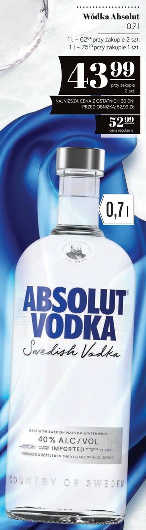 Absolut Wódka 700 ml niska cena