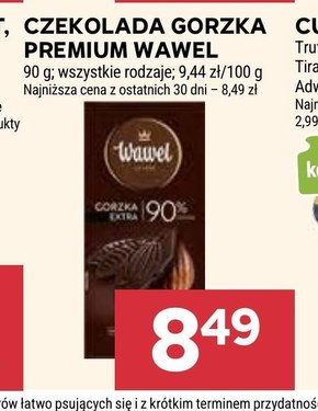 Wawel Czekolada extra gorzka 90 % cocoa 90 g niska cena