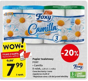 Foxy Camilla Papier toaletowy o zapachu rumianku 8 rolek niska cena