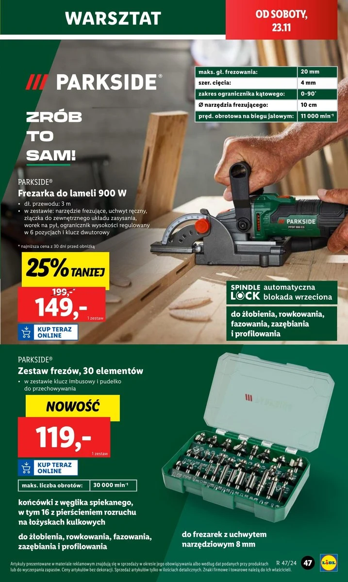 Frezerka i zestaw frezów w Lidlu Frezerka i zestaw frezów w Lidlu