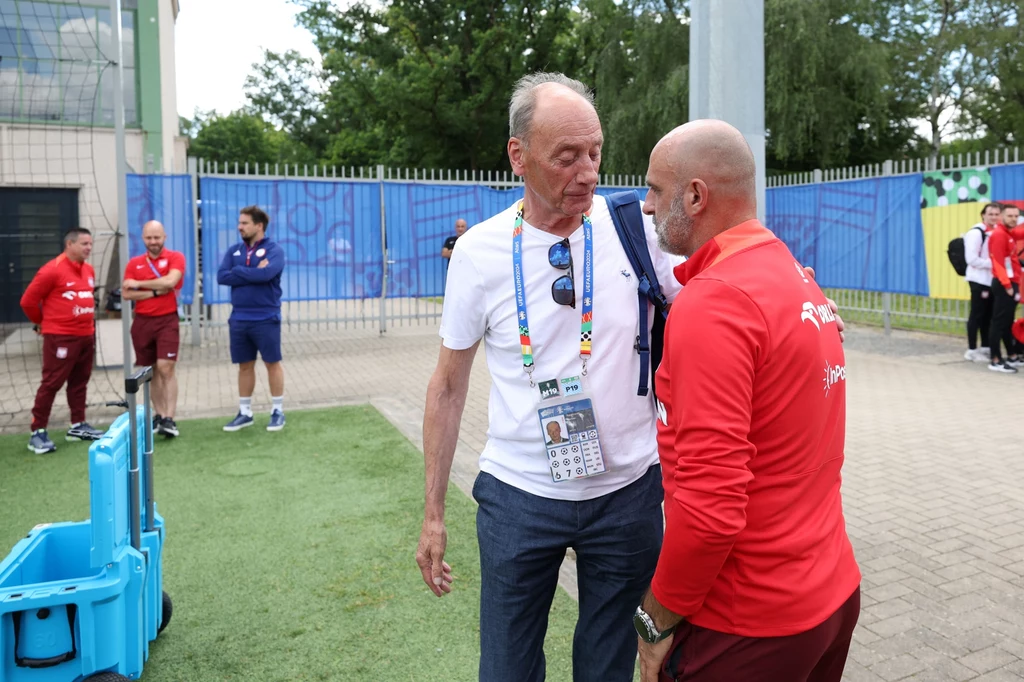 Dariusz Szpakowski i Michał Probierz, selekcjoner reprezentacji Polski Dariusz Szpakowski i Michał Probierz, selekcjoner reprezentacji Polski
