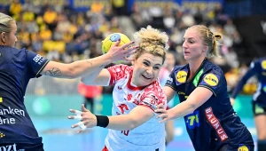 Sylwia Matuszczyk w meczu ze Szwecją w Ystad