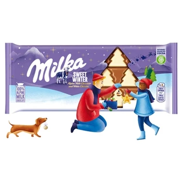 Milka Sweet Winter Czekolada mleczna z białą czekoladą 100 g - 1