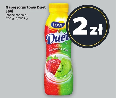 Jovi Duet Napój jogurtowy o smaku truskawka-kiwi 350 g