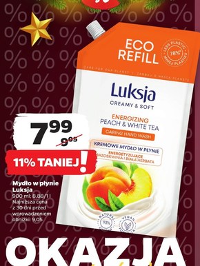 Luksja Creamy & Soft Kremowe mydło w płynie energetyzujące brzoskwinia i biała herbata 900 ml niska cena