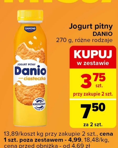 Danone Danio Jogurt pitny smak ciasteczko 270 g