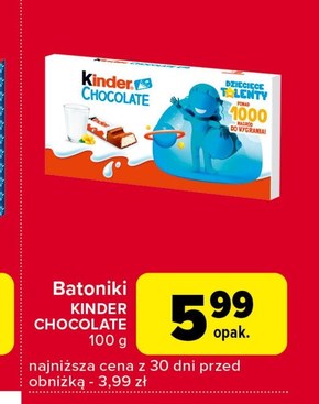 Kinder Chocolate Batonik z mlecznej czekolady z nadzieniem mlecznym 100 g (8 sztuk) niska cena