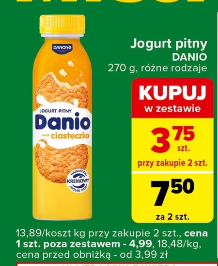 Danone Danio Jogurt pitny smak ciasteczko 270 g