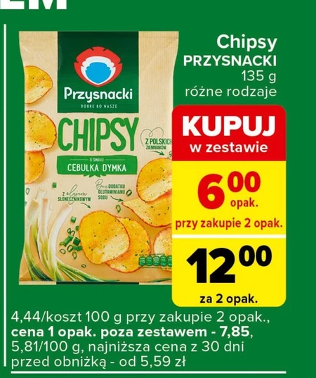 Przysnacki Chipsy o smaku cebulka dymka 135 g