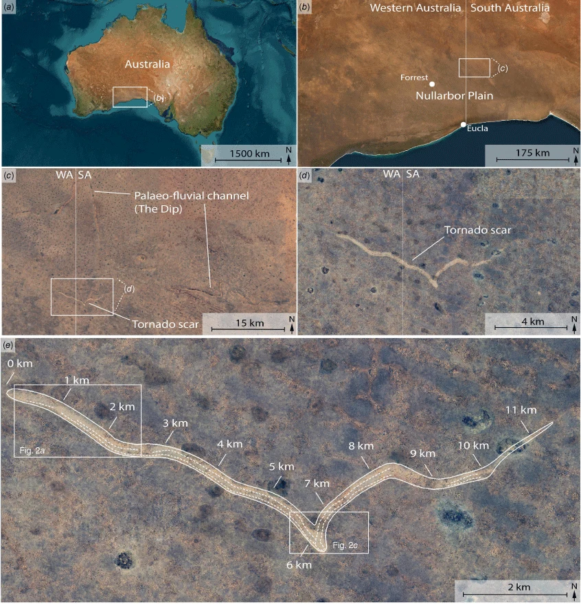 Zdjęcia satelitarne uzyskane z Google Earth dobrze obrazują miejsce pojawienia się ogromnej blizny.