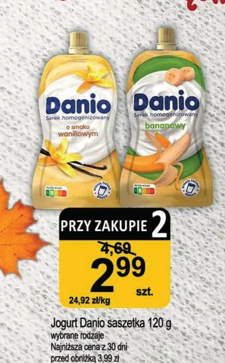 Danio Serek homogenizowany truskawkowy 120 g