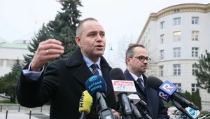 Karol Nawrocki na konferencji prasowej w sprawie CPK